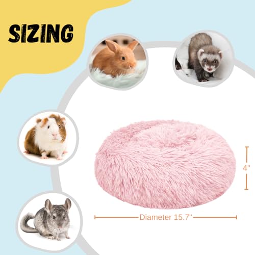 Bunny Bed Large Rabbit Hideout Soft & Comfortable - 15.7"L x15.7"W x4"H, Pink, Polyester - Image 3