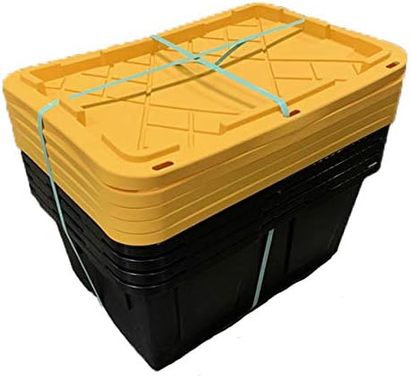 Bin Storage Rack with 5-Pack 27 Gallon Storage Totes – Holiday Decoration Organization, Declutter, NSF Certified, Zinc Plated, Heavy Duty Metal for Garage or Workspace, Steel, 31″ x 23″ x 72″