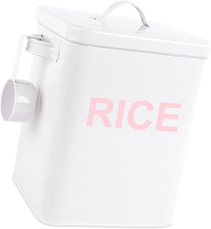 MagiDeal Flour Canister, Sealed Food Storage Bin, Countertop Organizer Jar for Grain, Beans, Kitchen Rice, White XL