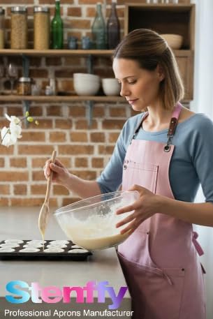 10 Pack Kitchen Aprons, Work Apron, Canvas, Multiple Pockets, Gardening, Painting, BBQ, Artist, Carpenter, Sizes M to XXL, Pink