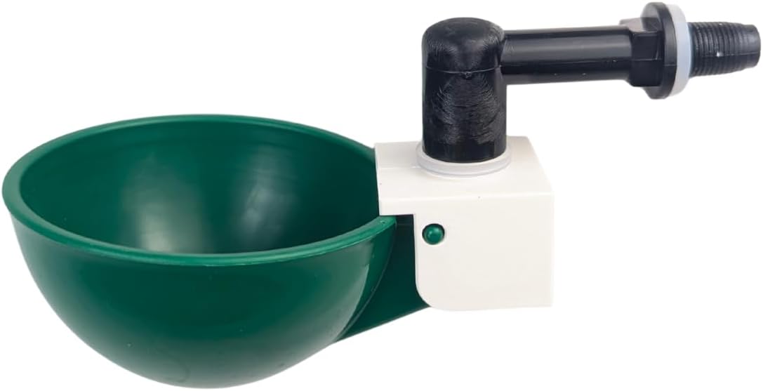 Hen's Choice™ 1L (32 oz) Drinker W/Cup, Nipple, & Wire Bracket for Chicks & Small Animals, Chicken Waterer, Green