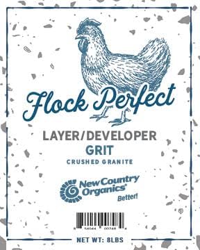 New Country Organics | Flock Perfect Layer/Developer Grit for Chickens and Other Poultry to Help aid in Digestion | 8 lbs
