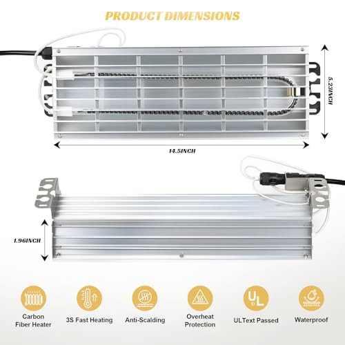 600W Chicken Coop Heater, Carbon FiberChicken Heater for Coop with Adjustable Heating - Image 6