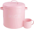 Rice Storage Container Metal Plate Rice Bucket Household Flour Bucket Rice Pot Cute Pink Storage Pot Kitchen Utensils Tools Rice Storage Container for Kitchen (Color : Pink, Size : 21.5x24cm)