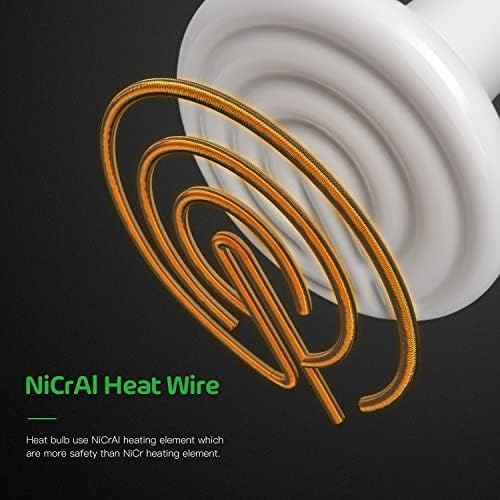 Simple Deluxe 150W 2 Pack Ceramic Heat Emitter, Non-Light Emitting Heat Lamp for Amphibian Pet Terrariums, Chameleons, Lizards, Snakes, and Incubating Chickens White