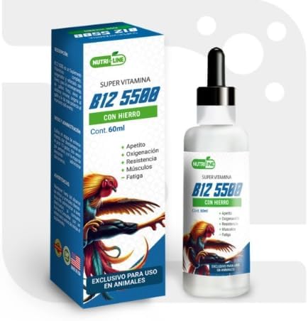 B-12 5500 Poultry Liquid Supplement – High Potency Formula for Chickens & Roosters – Supports Energy, Appetite & Recovery – 60 ml Dropper Bottle – NUTRI-LINE