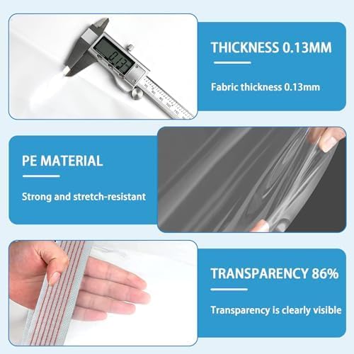 Clear Tarps Heavy Duty Waterproof 4x6FT-2Piece,Clear Plastic Tarp with Grommets,Transparent PVC Vinyl Tarpaulin for Outdoor,Plant,Garden,Chicken Coop,Patio,Cat Litter