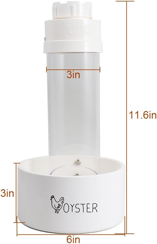 2 Pack Transparent PVC Chicken Feeder, Oyster Shell and Grit Feeder Hanging Ground Chicken Coop Feeder with Hanging Hook for Hens & Chicks (White)