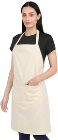 Kitchen Apron Cotton Waterdrop Resistant with adjustable Aprons for Women with Pockets 9 Color option Cooking