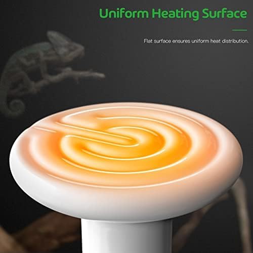 Simple Deluxe 150W 2 Pack Ceramic Heat Emitter, Non-Light Emitting Heat Lamp for Amphibian Pet Terrariums, Chameleons, Lizards, Snakes, and Incubating Chickens White