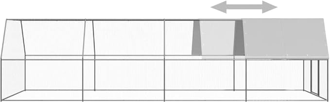 Weatherproof Outdoor Chicken Coop Large Walk-in Enclosure Outdoor Chicken Cage 9.8'x26.2'x6.6' Galvanized Steel for Outdoor Backyard Farm Garden