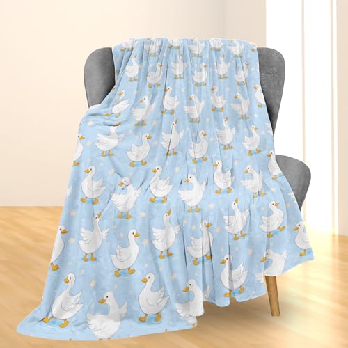 Cute Goose Blanket Gifts, Stars and Water Ripples Flannel Throw Blanket for Couch - 60×50 Inch, Travel & Home Decor - Image 2