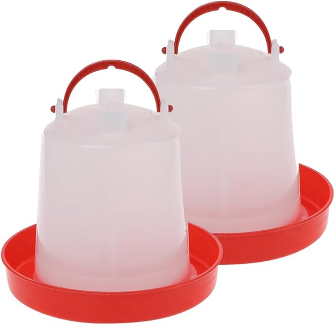 Chicken Feeder Waterer Baby Chick Drinker Feeder with Carrying Handle Capacity 1.5 L Chicken Water Feeder Pet Supplies