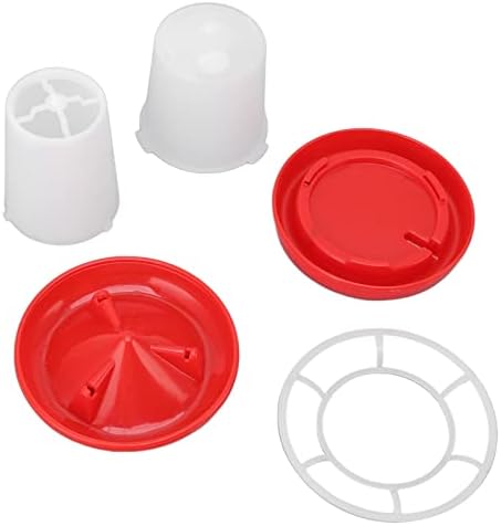 Zerodis Poultry Feeder, Chicken Feeder and Waterer Kit Rotating Sleeve Chicken Drinker Food Dispenser with Automatic Water Discharge Hollow Feeder Kit for Gardens Greenhouses