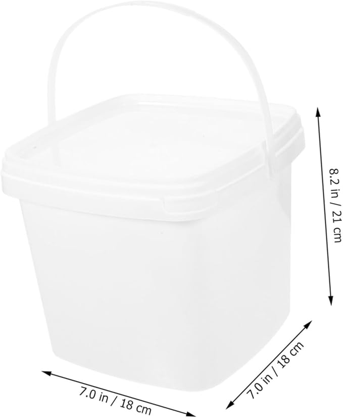 Healifty Portable Plastic Water Bucket with Handle Square Storage Container for Home Garden Farm Multipurpose Utility Bucket for Liquids Cleaning and Gardening Tasks