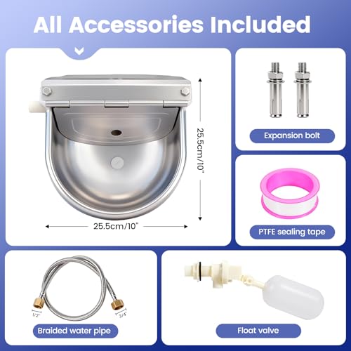Automatic Dog Water Bowl Dispenser Outdoor, Wall Mountable - silver, Stainless Steel, 3 liters - Image 5
