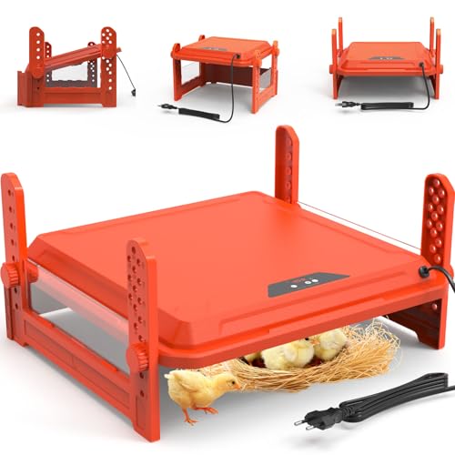 Chick Brooder Heating Plate with Adjustable Temperature - Red, Acrylonitrile Butadiene Styrene (ABS), Brooder Plate 130W Red by HOWUXZO