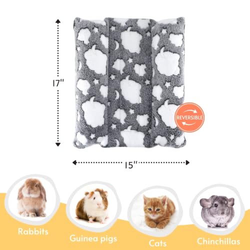 Rabbit Bed with Pillows, Dual-Sided 17"x15" Washable Lounger Pad - 17 x 15 inches, Grey Cloud - Image 6