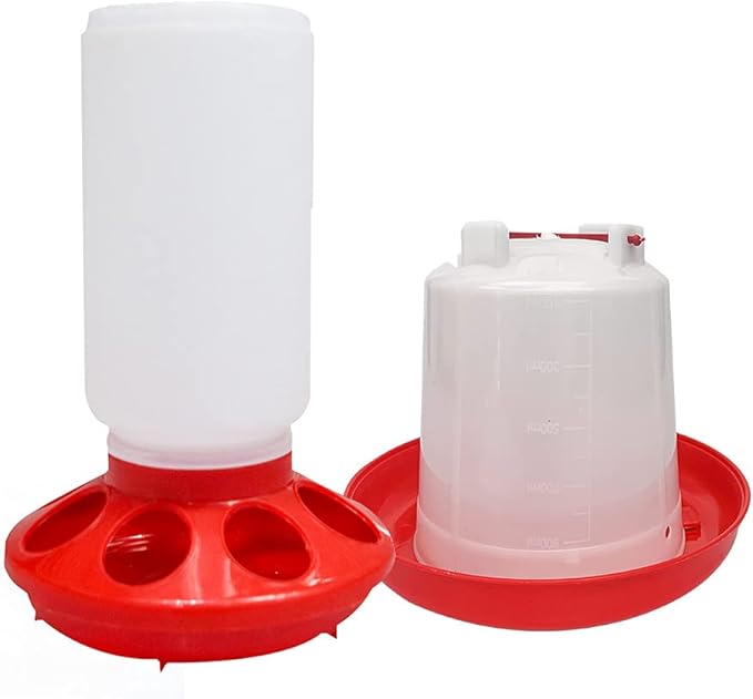 Chick Feeder and Waterer kit 1L Drinker & Feeder for Chickens Broilers,& Birds Quail Pigeon