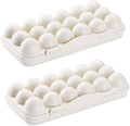 2 Pack Plastic Egg Holder for Refrigerator, Covered Egg Holders, Stackable Egg Container, Countertop Egg Storage Organizer with Lid, 18X2 Eggs
