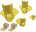 Veterinary Poultry Leg Splint Set with Bandage Wrap, Yellow Plastic Support Braces for Chicken and Duck Injuries, 6-Piece Recovery Walking Aid Kit with 4 Splints, 2 Elastic Rolls