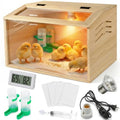 15.74 x 11.81 x 11.81” Chick Brooder Box with Heating Lamp - Beige, Wood, Poultry Brooder with Heaters by Silanit