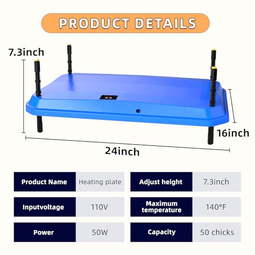 Chick Brooder Heating Plate, Brooder Heater for Chicks - Blue, Polyester - Image 2