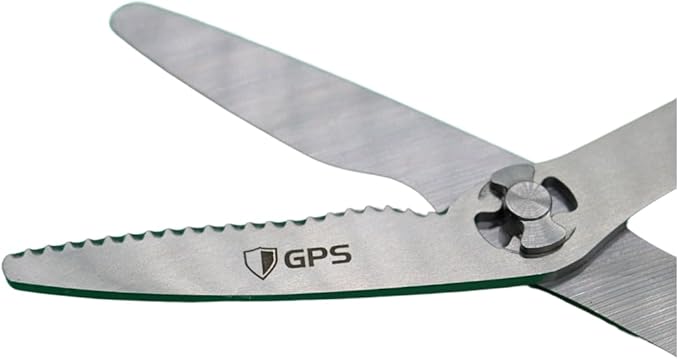 GPS 7"" Take Apart Kitchen Safety Shears, Orange Handle, Food Grade, Stainless Steel, Used For Chicken/Poultry/Fish/Meat/Vegetables and More