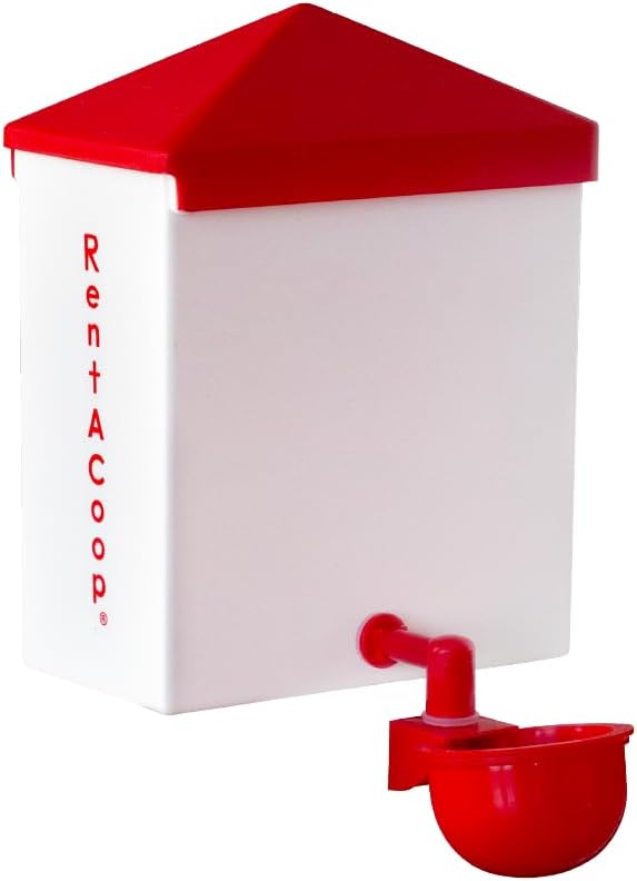 RentACoop 64oz(2L) Automatic Drinker - BPA-Free Waterer with Auto-Fill Cup - Suitable for Chicks, Quail, Pigeons, Doves, and Other Smaller Birds