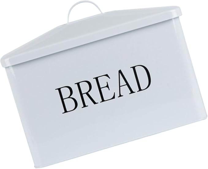 Iron Bread Box for Kitchen Countertop, Metal Storage Bin with Handle, Multifunctional Square Bread and Grain Container for Home Kitchen Organization