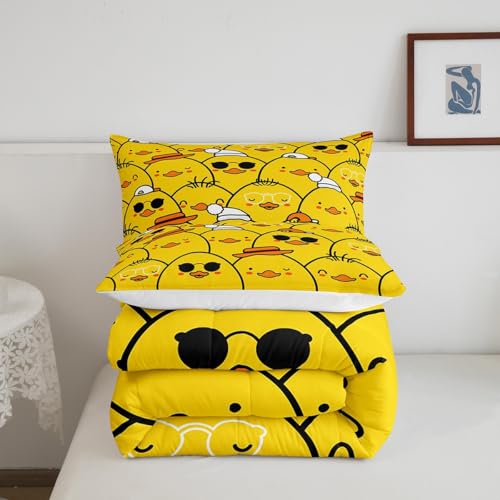 Erosebridal Cute Duck Comforter Set,Cartoon Yellow Duck Bedding Set Full - Color 02, Polyester, 3 Pack - Image 5