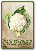 Vegetables Metal Sign Vintage Decor Cauliflower Sign Farm Wall Decor Sturdy Rust Waterproof Aluminum Signs for Outdoor Yard Garden Easy to Install 8x12inch