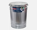 31-Gallon Galvanized Steel Trash Can with Lid, Metal Garbage Bin, Rodent Resistant, Weather Resistant, Indoor/Outdoor Use