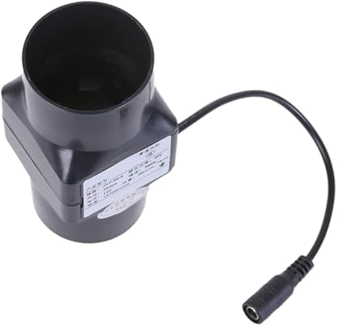 Duct Fan 12V 6W 2-Inch Inline Exhaust Blower, Quiet 38dB PVC Ventilation Fan for Kitchen, Bathroom, Chicken Coop, Warehouse Air Circulation, for 12V Solar Panel or Adapter(Black)