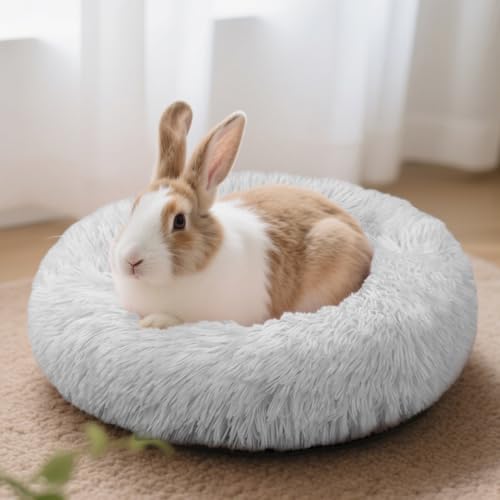 Bunny Bed Large Rabbit Hideout Soft & Comfortable - 15.7"L x15.7" W x4" H, Grey, Polyester - Image 5