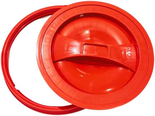 House Naturals 2 Gallon Food Grade - BPA Free Made in USA Buckets Lime Color pails with Screw On Gasket Lids (1, Lime - Red lids)