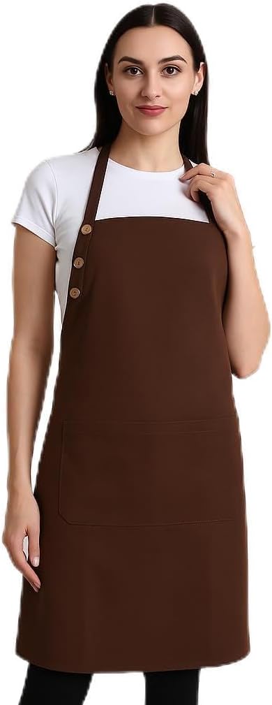 Kitchen Apron Cotton Waterdrop Resistant with adjustable Aprons for Women with Pockets 9 Color option Cooking
