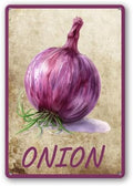 Vegetables Metal Sign Vintage Decor Onion Sign Farm Wall Decor Sturdy Rust Waterproof Aluminum Signs for Outdoor Yard Garden Easy to Install 5.5x8inch