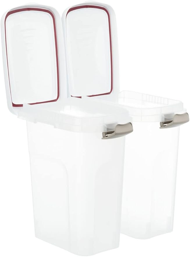 Trixie 15L Cylindrical Airtight Pet Food Storage Container, Basic Cylindrical Barrel, Transparent, 15L