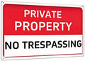 Private Property No Trespassing Sign – Rust-Free Aluminum Sign, Reflective, Waterproof, and Weather-Resistant Design, Suitable for Home, Garden, Yard, Residential, Business, Farm, and Public Areas – 8x12 Inches