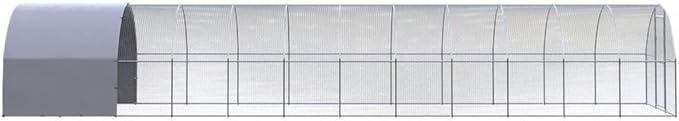 Large Outdoor Chicken Coop 10x10x6.6ft, Galvanized Steel Walk-in Poultry Cage for Backyard, Durable Metal Run for Chickens, Ducks and Small Animals