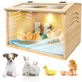 Chicken Brooder Box for Chicks & Quail with 3 Absorbent Pads - Beige, Wood, Feeder and Waterer by LIAQICHA