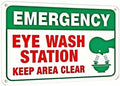 Eye Wash Station Metal Sign – 12×8 Inch Rust-Free, Weatherproof, Scratch-Resistant & Fade-Resistant – Pre-Drilled Holes for Easy Mounting in Laboratories, Factories, or Warehouses