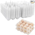 120 Pcs 12 Count Plastic Egg Cartons Cheap Bulk, 3x4 Grids Clear Empty Egg Cartons, Reusable Egg Trays Clear Egg Containers for Fresh Chicken Eggs for Chicken Farm Business Market, Refrigerator Use