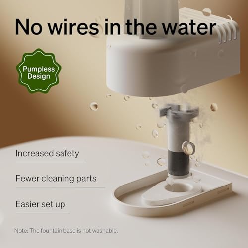 PETLIBRO Cats Water Fountain for Multi Cats, Cat Fountain with RFID Recognition Each Pet - White, Stainless Steel, 3 liters - Image 4