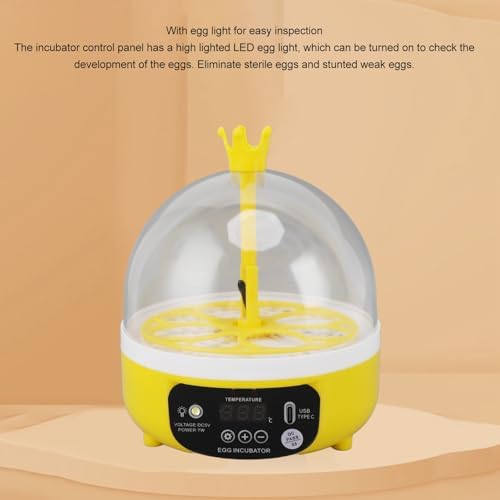 Small Incubators for Hatching Eggs, Mini Egg Incubator for Home Automatic Temperature Humidity Control Eggs Candler Poultry Hatching Machine for Chickens Ducks Pigeons (Auto