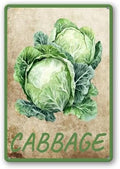 Vegetables Metal Sign Vintage Decor Cabbage Sign Farm Wall Decor Sturdy Rust Waterproof Aluminum Signs for Outdoor Yard Garden Easy to Install 8x12inch