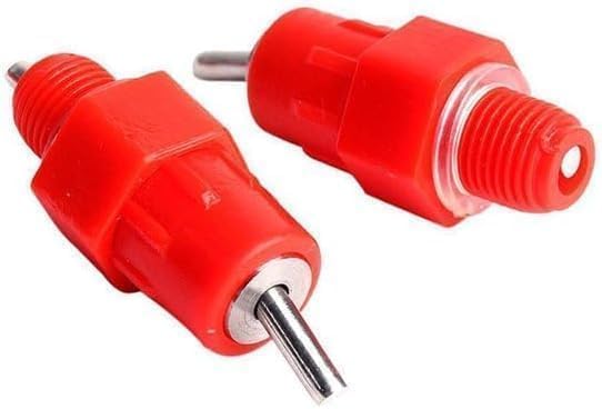 10Pcs Red Chicken Automatic Poultry Easy Installation Watering Nipples Chicken Drinkers,Easy to Clean and Store Chicken Waterer Nipples,Poultry Fountains and Waterers