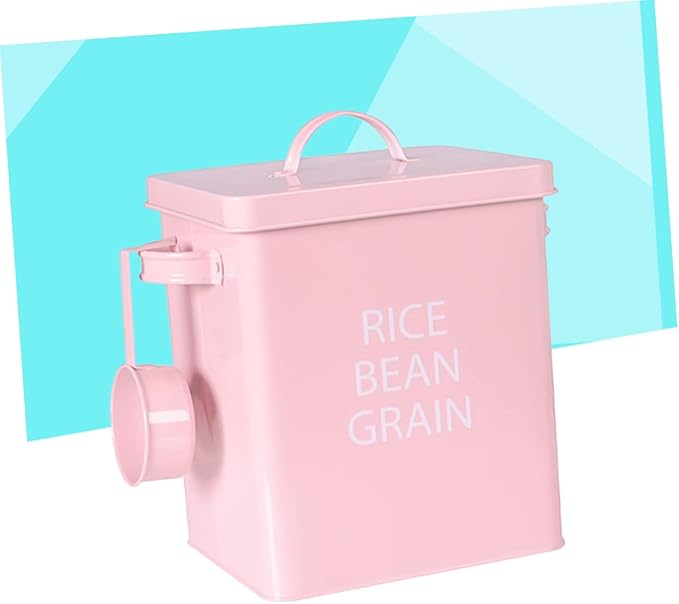 Pet Food Storage Barrel Sealed Metal Container with Lids for Dog Food Airtight Grain Storage Case