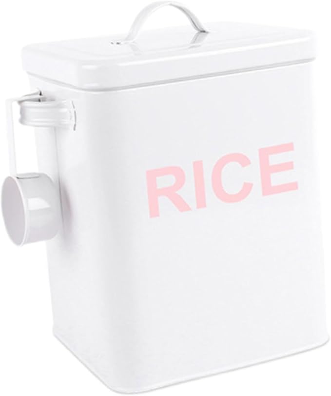 MagiDeal Flour Canister, Sealed Food Storage Bin, Countertop Organizer Jar for Grain, Beans, Kitchen Rice, White XL